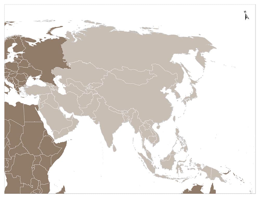 Asia Continent And Country Map Mappr