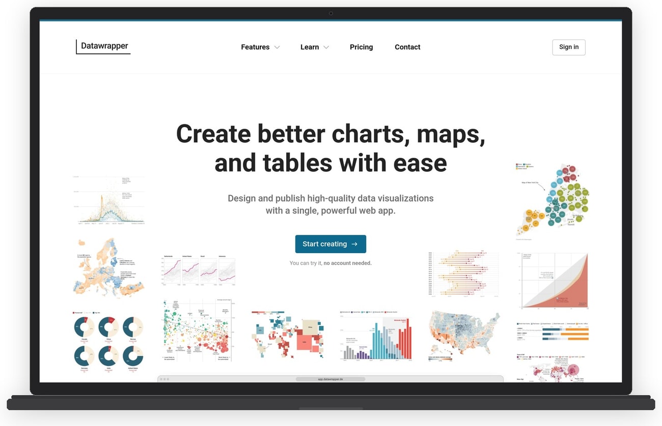 Datawrapper data visualization interface