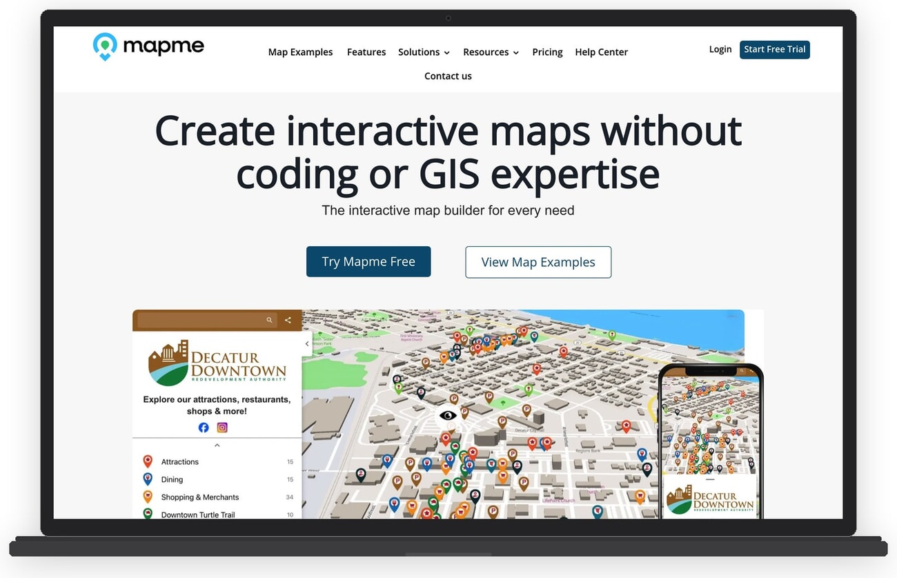 Mapme interactive map builder interface