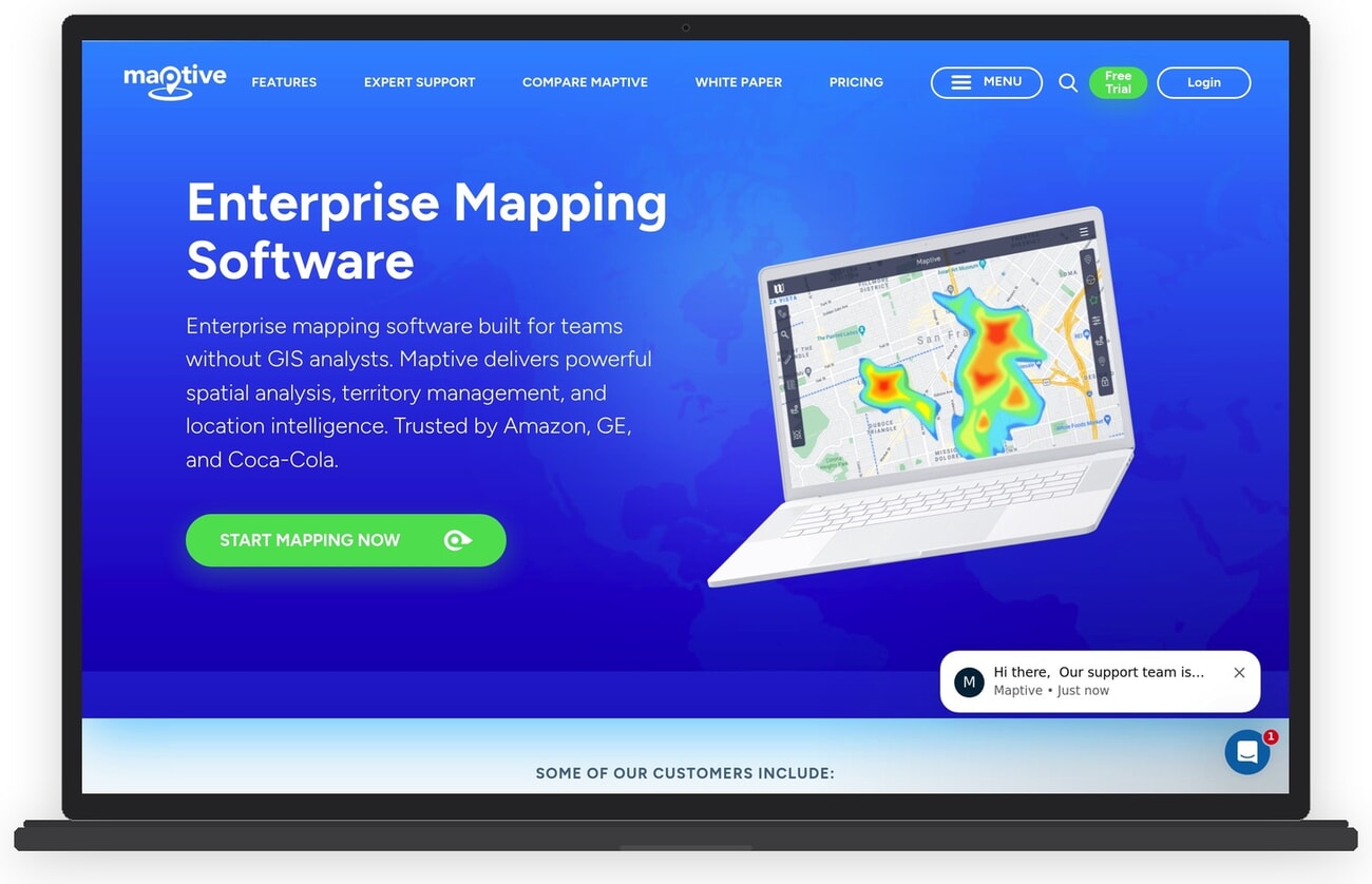 Maptive business mapping interface