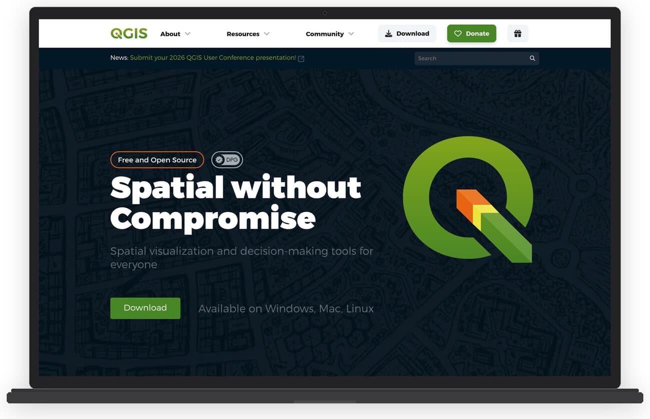 QGIS desktop GIS interface