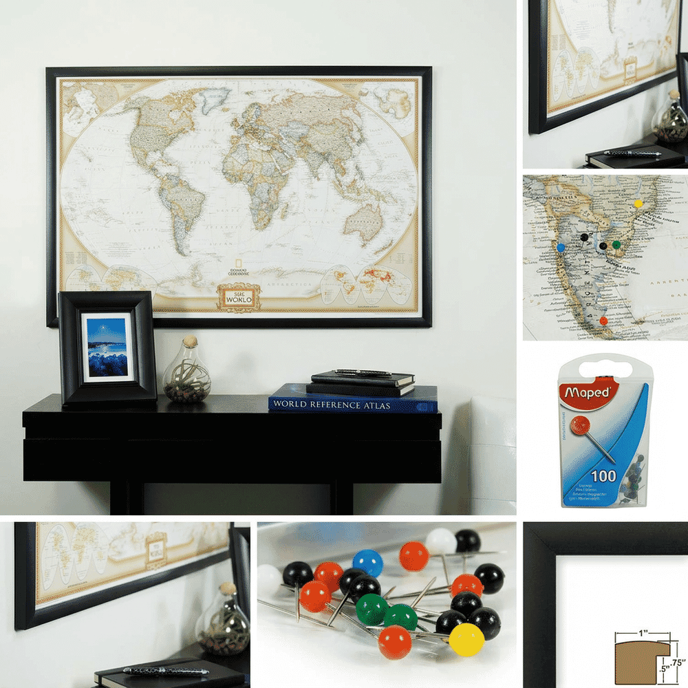 Craig Frames Wayfarer travel map showing frame quality and map detail