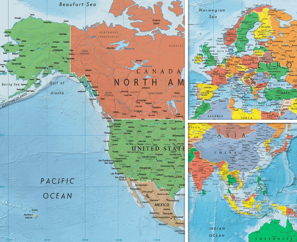 Swiftmaps World Premier poster map showing terrain detail