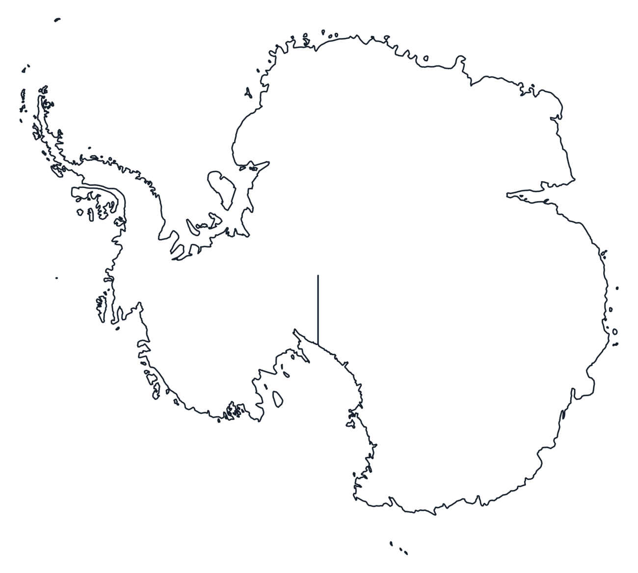 Antarctica Map with territorial Borders