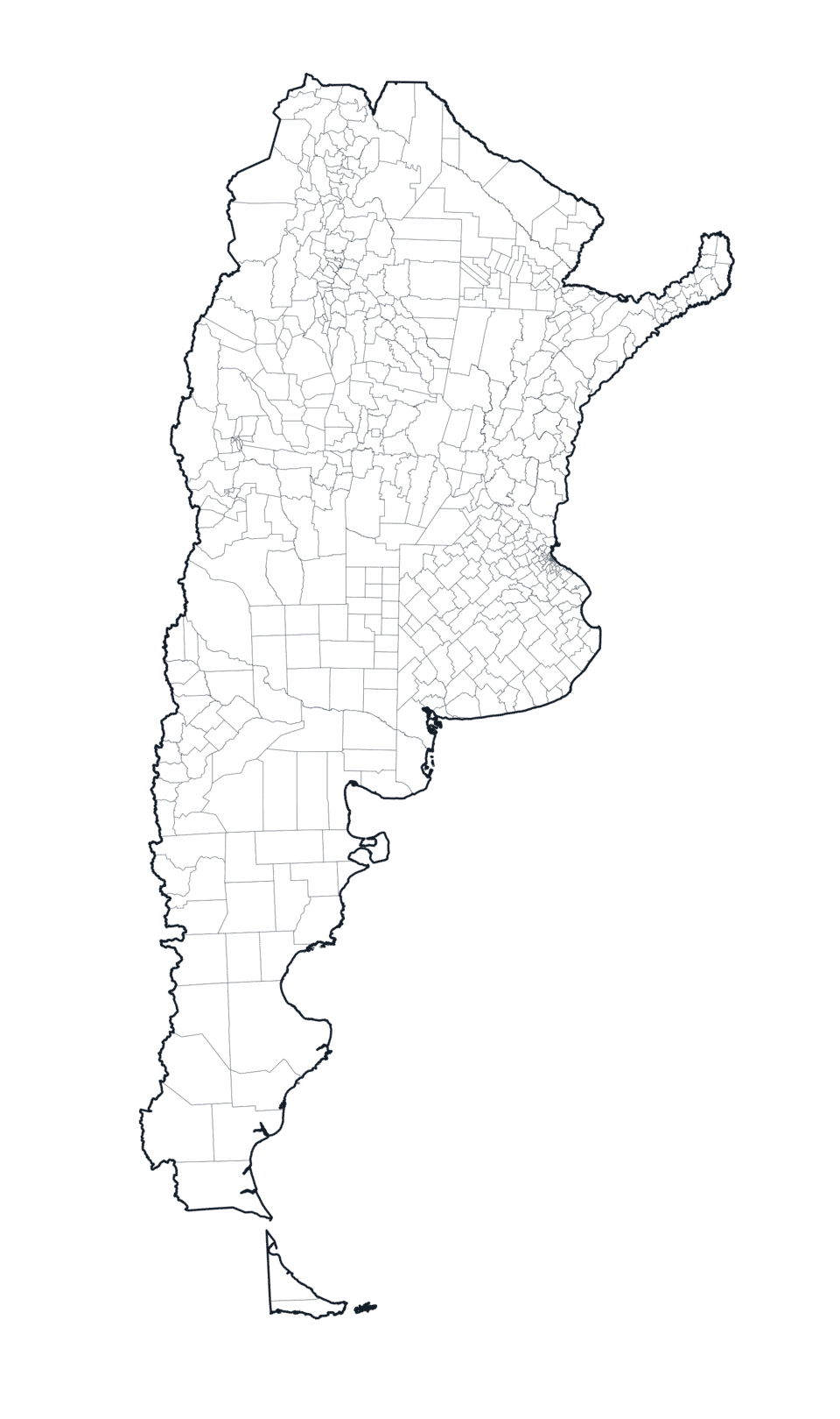 Argentina Departments — Borders