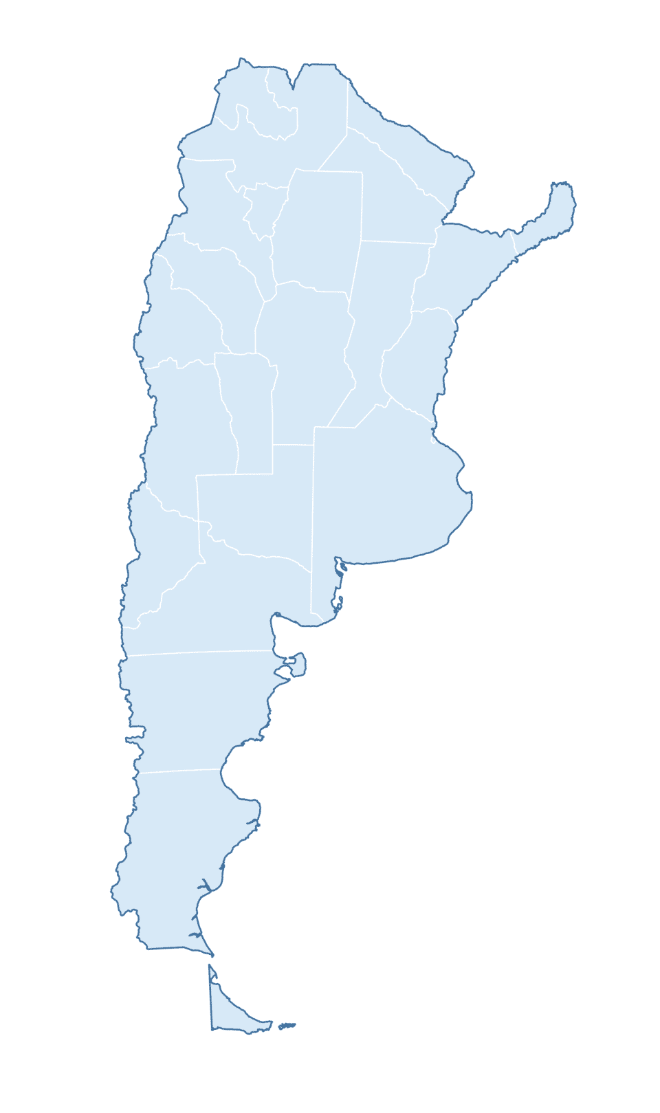Blank Practice Map of Argentina