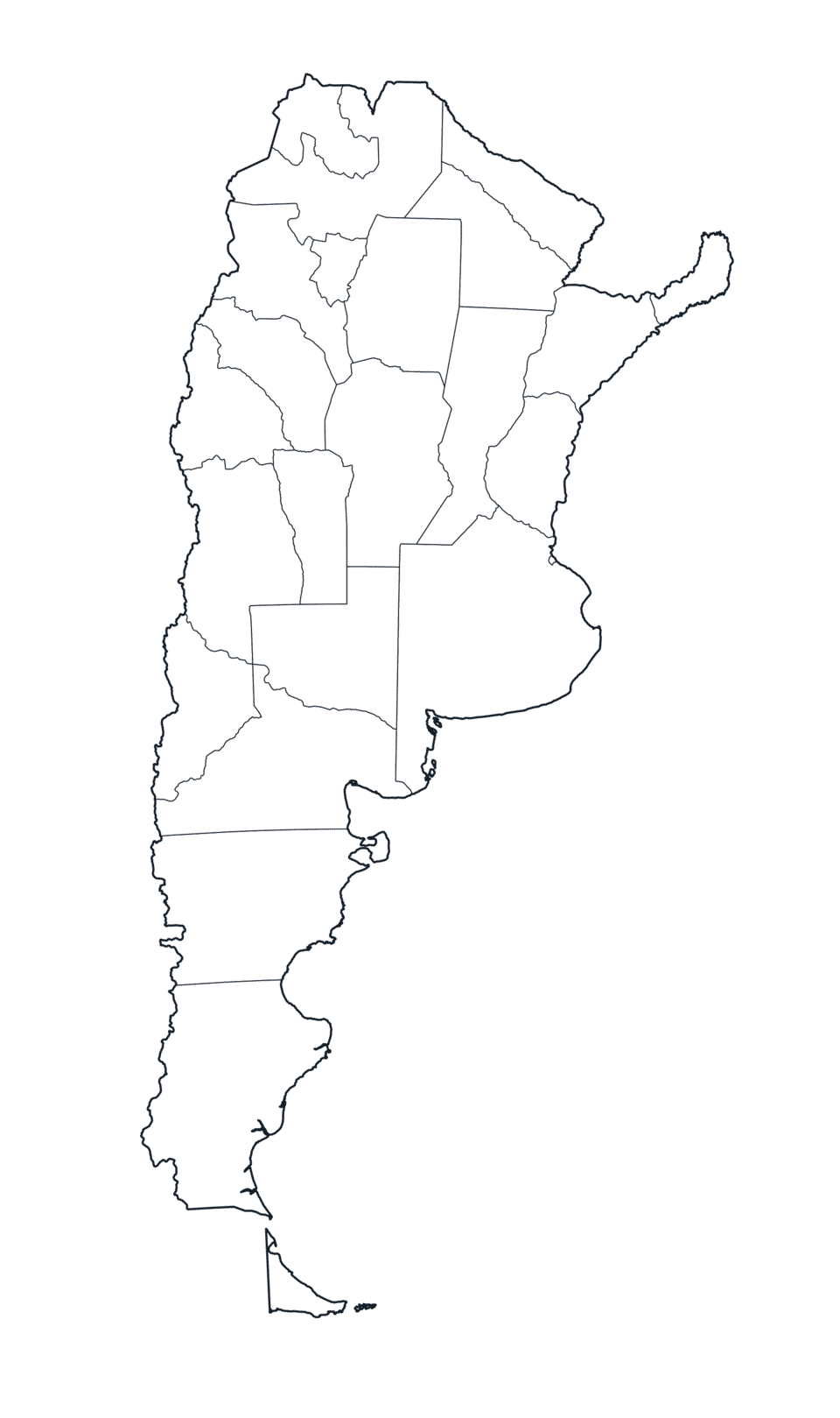 Argentina Map with province Borders