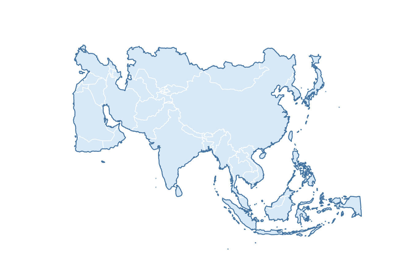 Blank Practice Map of Asia