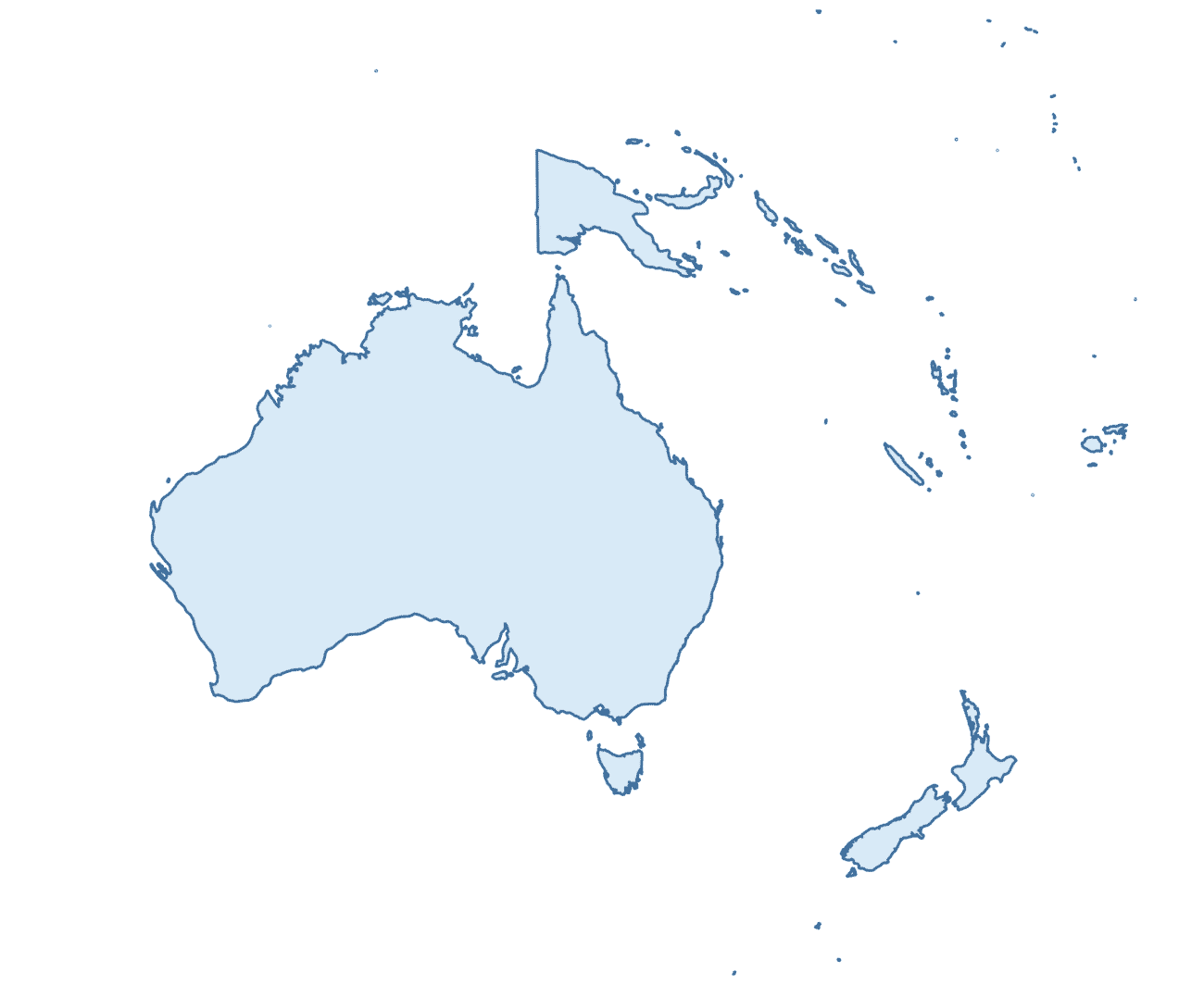 Blank Practice Map of Australia & Oceania