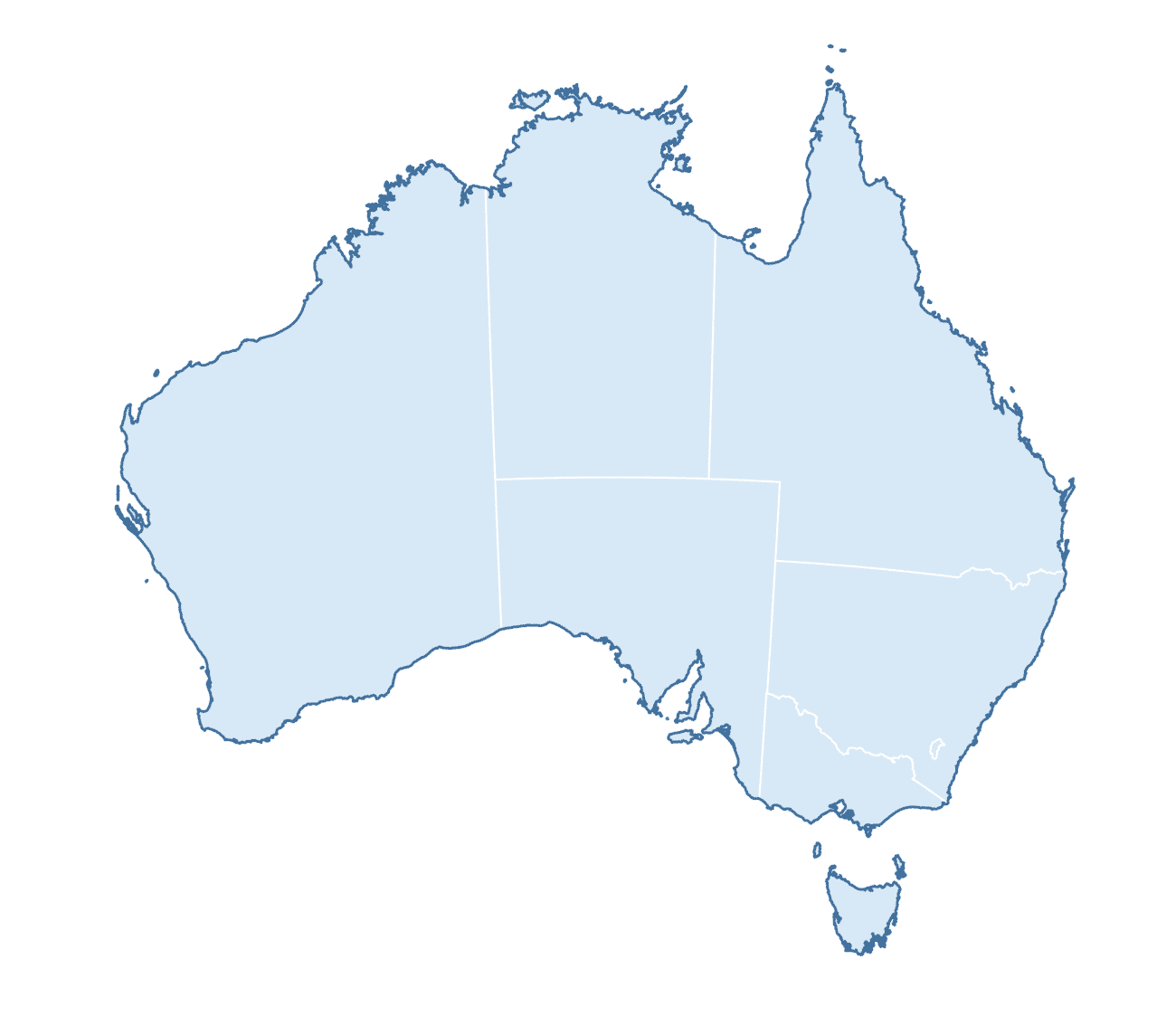 Blank Practice Map of Australia
