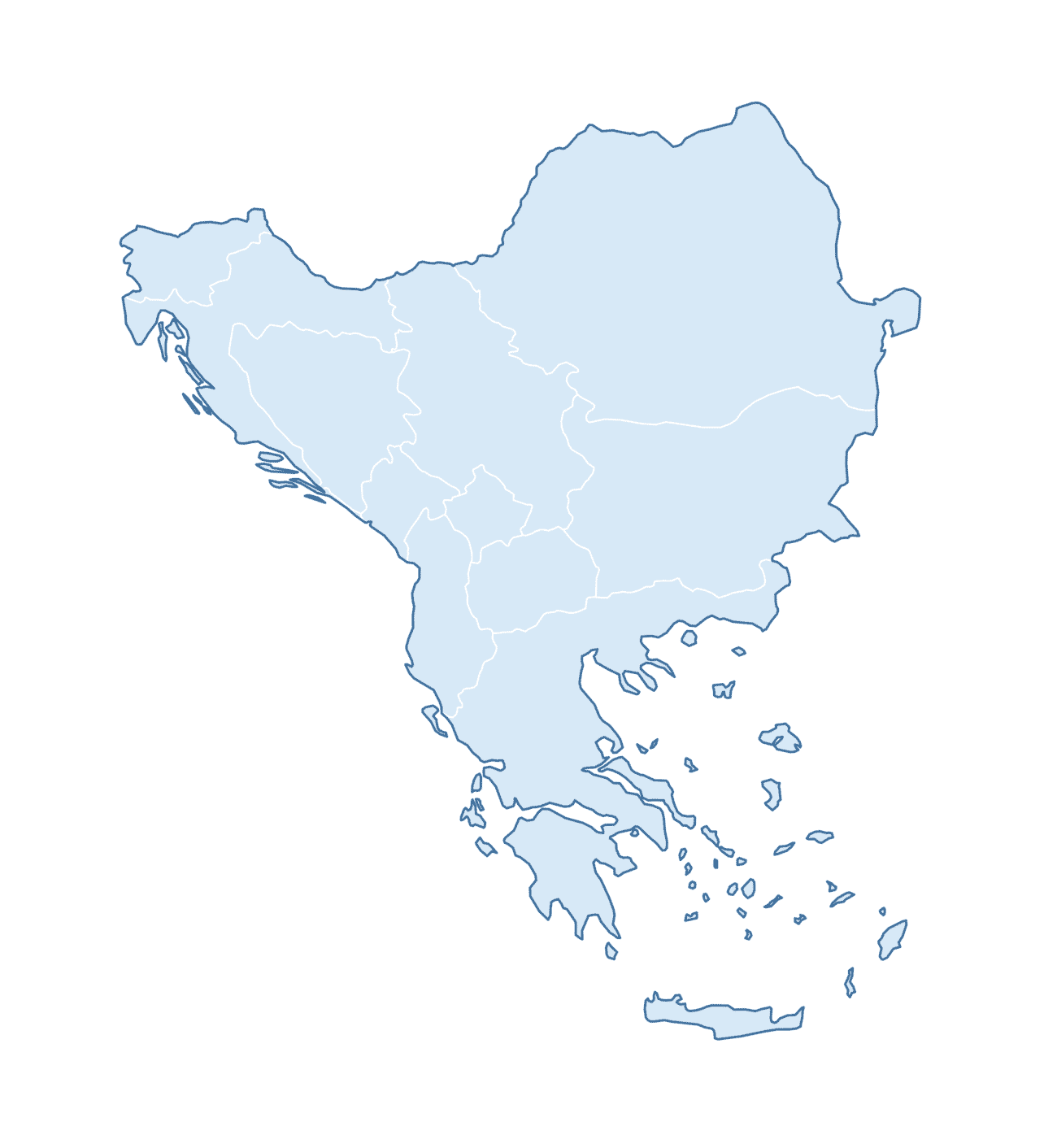 Blank Practice Map of Balkans