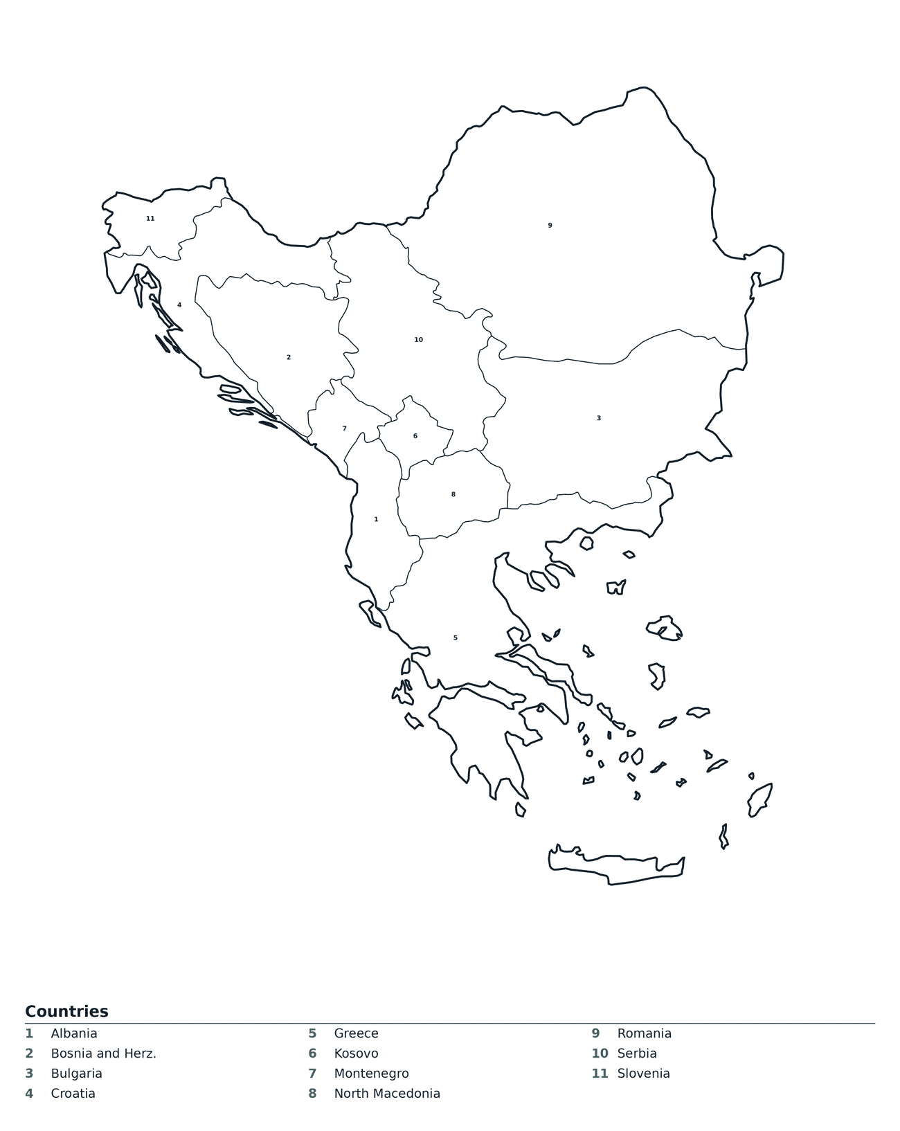 Labeled Map of Balkans
