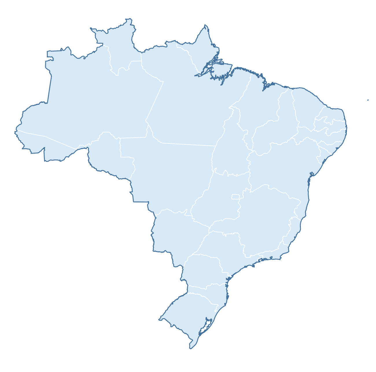 Blank Practice Map of Brazil