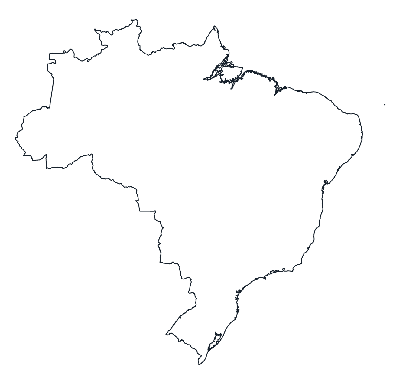 Blank Outline Map of Brazil