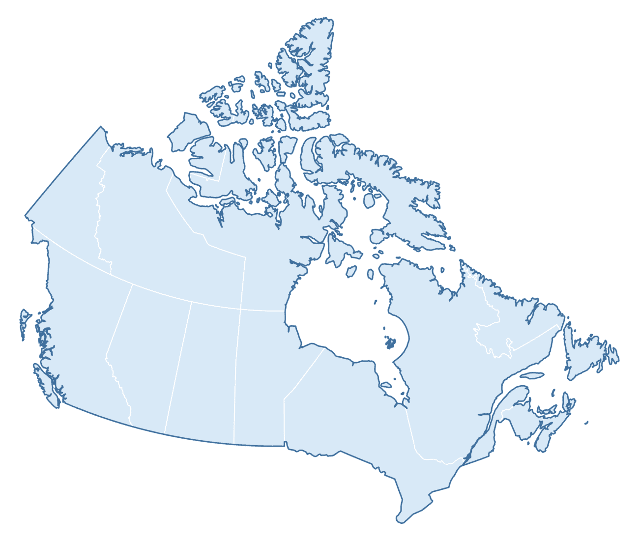 Blank Practice Map of Canada