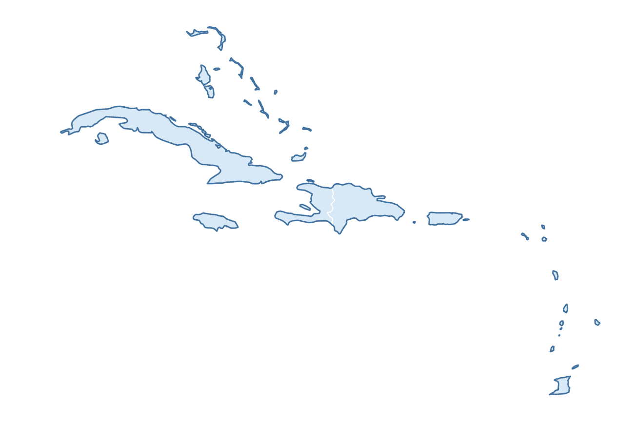 Blank Practice Map of Caribbean