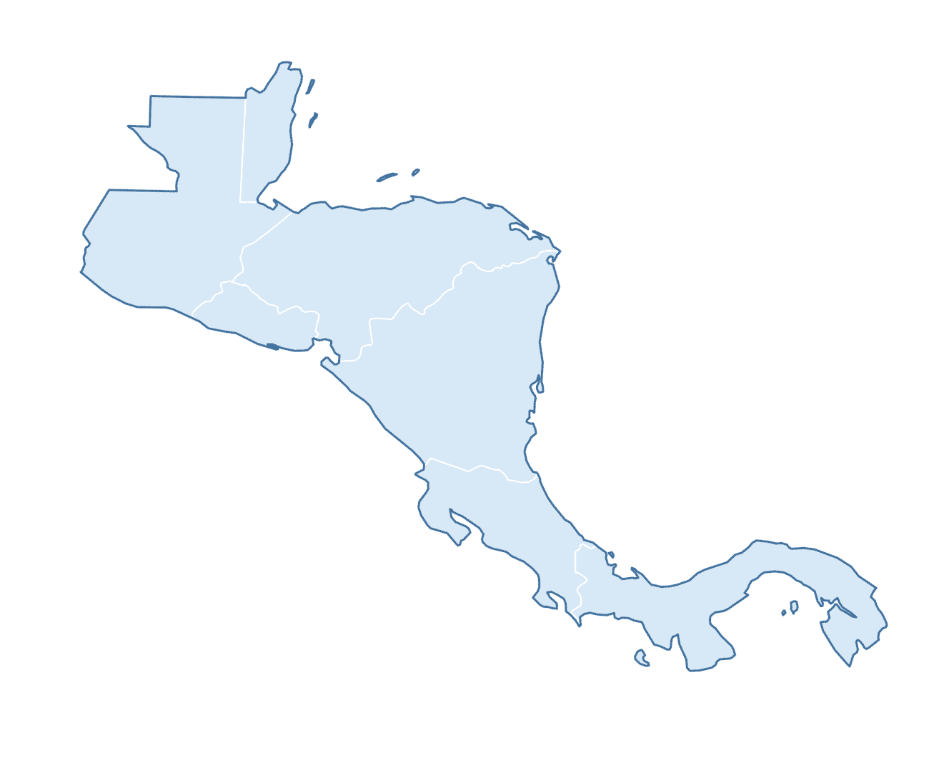 Blank Practice Map of Central America