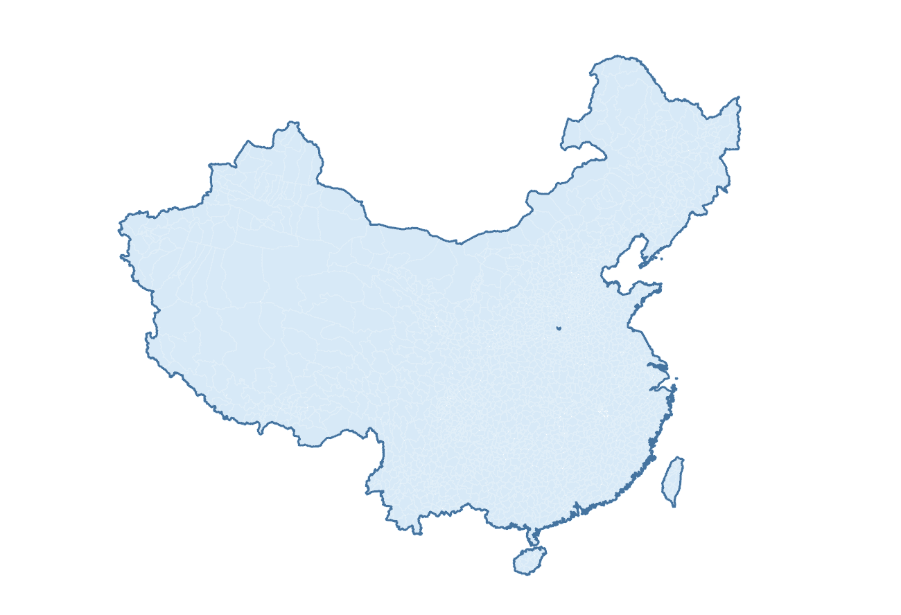Blank Practice Map — China Prefectures