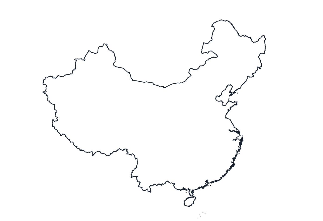 Blank Outline Map of China