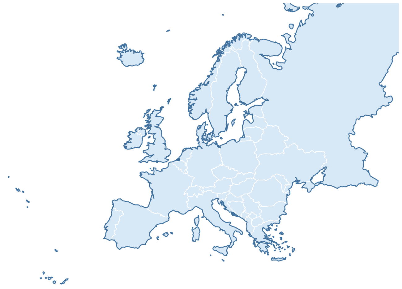 Blank Practice Map of Europe
