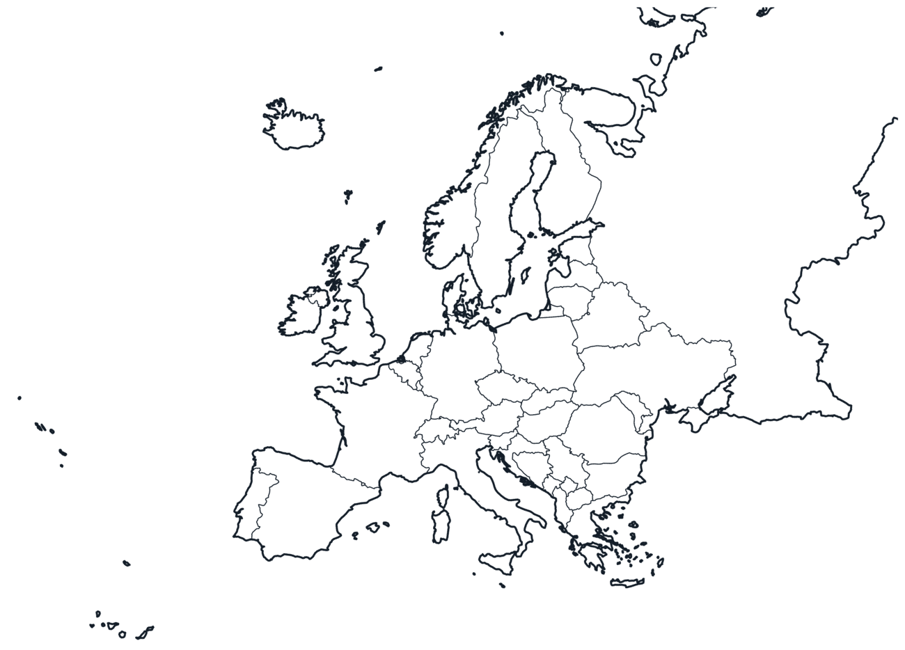 Europe Map with country Borders