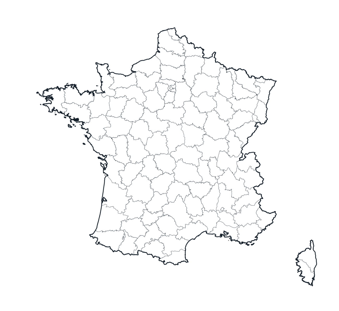 France Departments — Borders