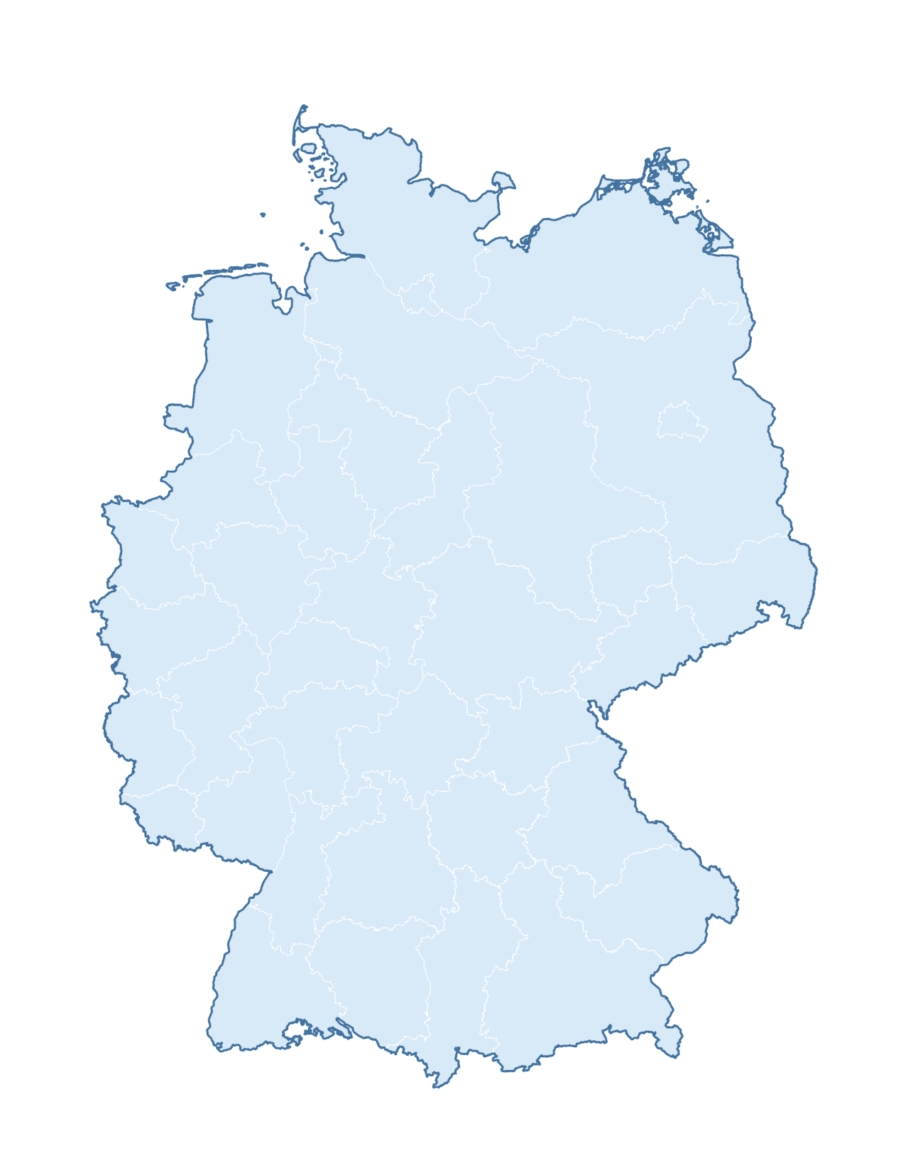 Blank Practice Map — Germany Districts