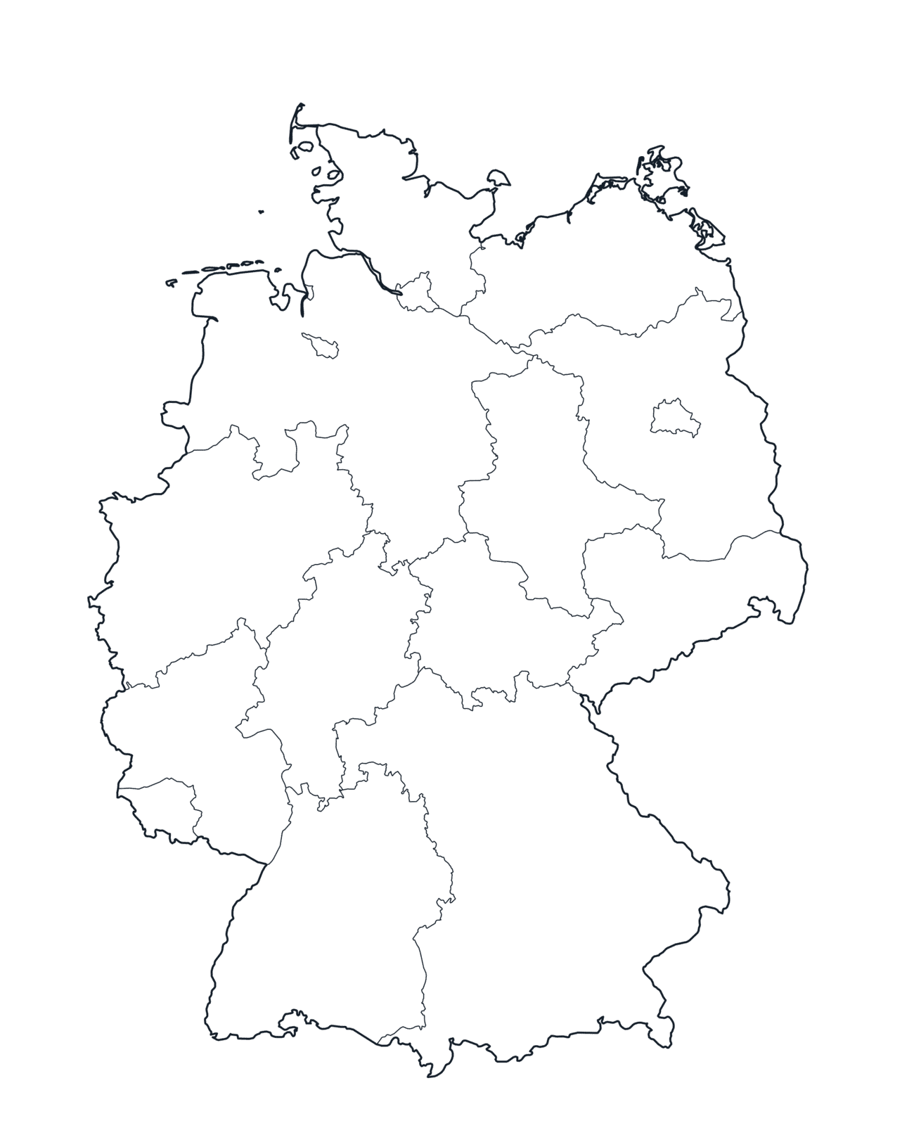 Germany Map with state Borders