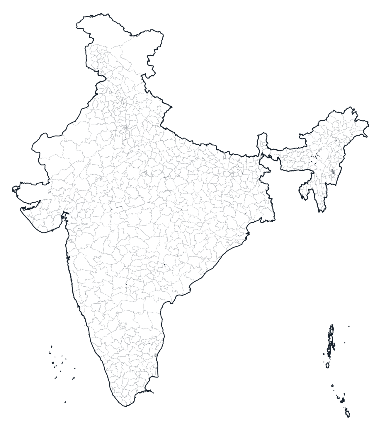 Districts Borders Map