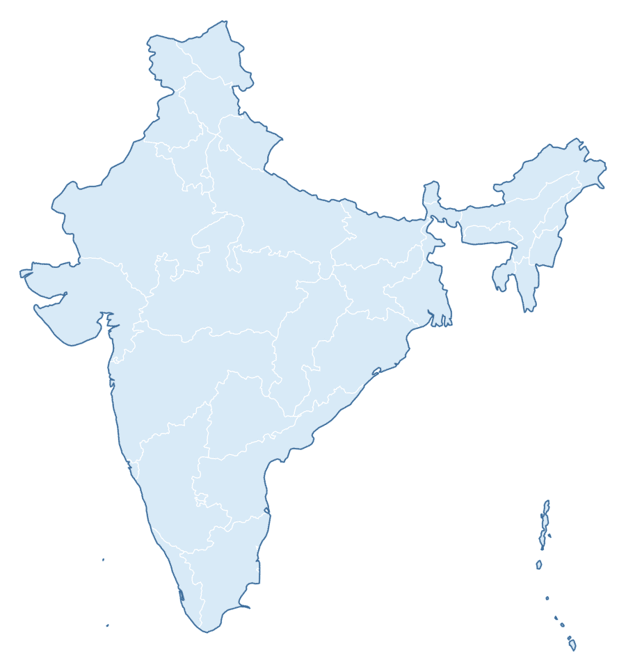 Blank Practice Map of India