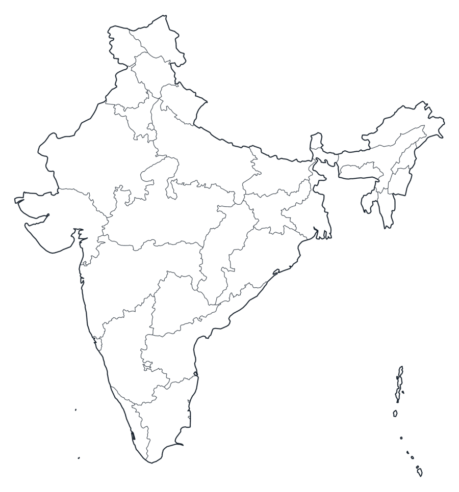 India Map with state Borders