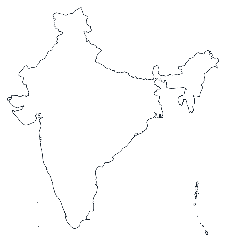 Blank Outline Map of India