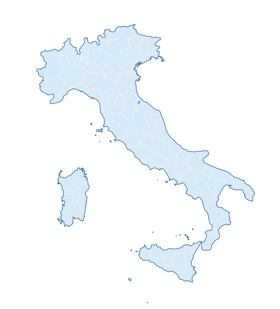 Blank Practice Map — Italy Provinces