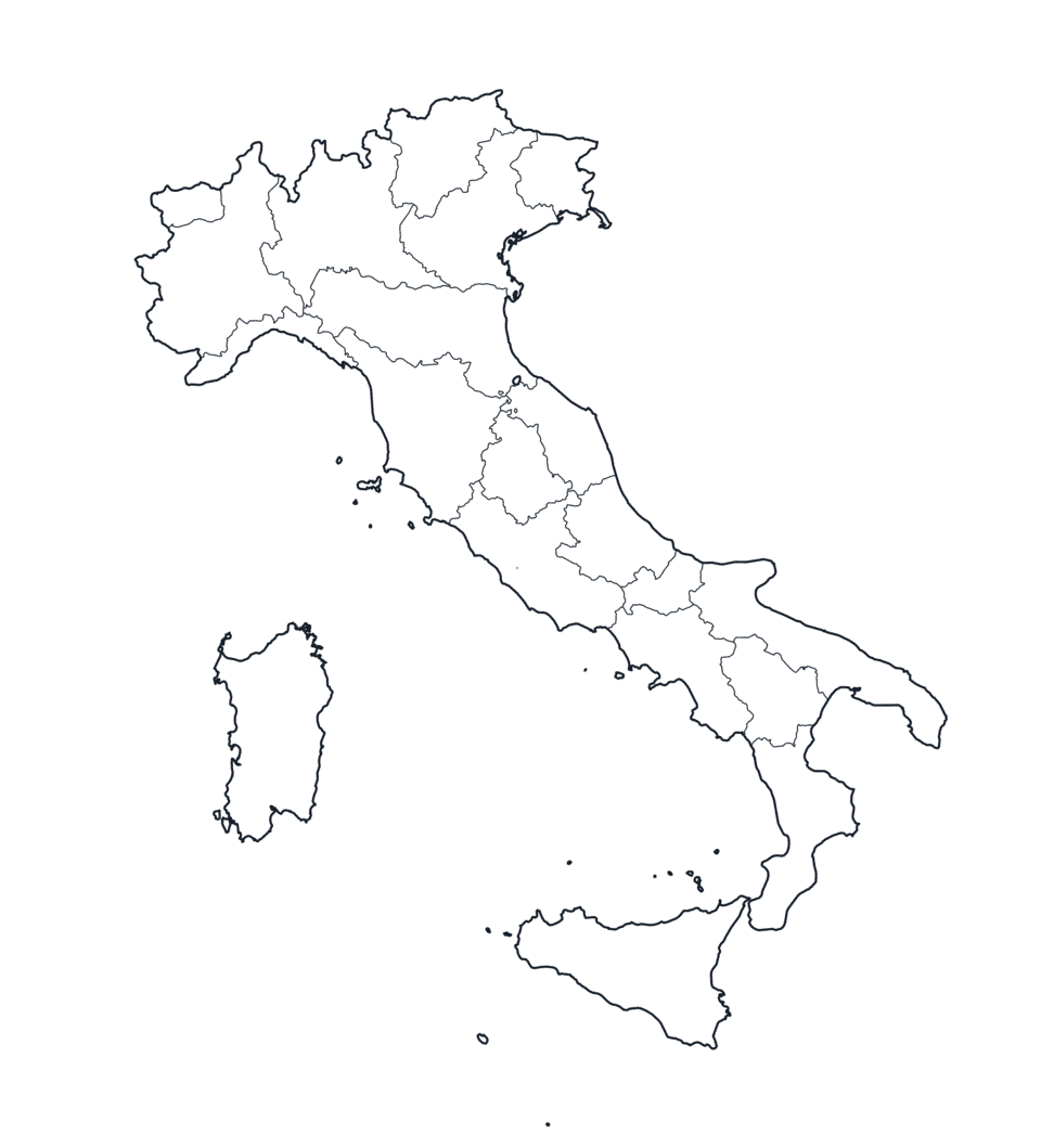 Italy Map with region Borders