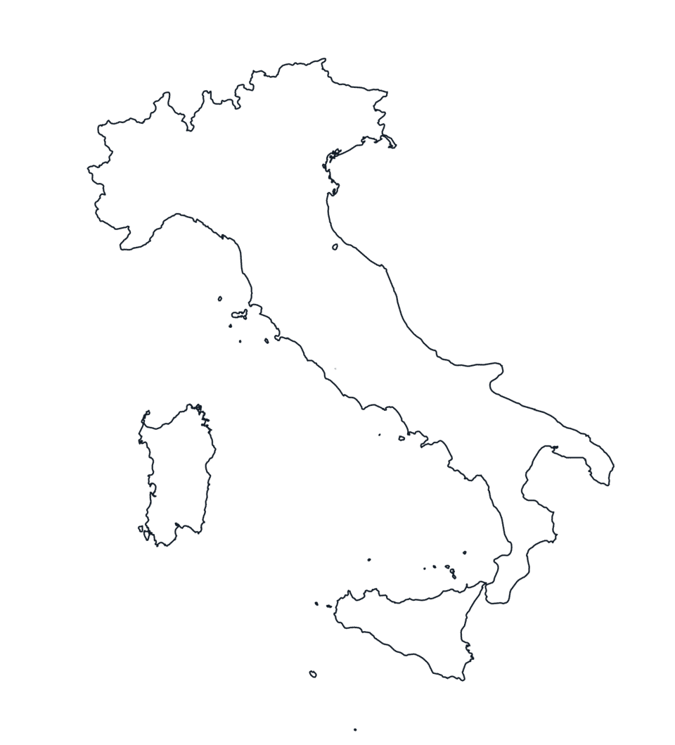 Blank Outline Map of Italy