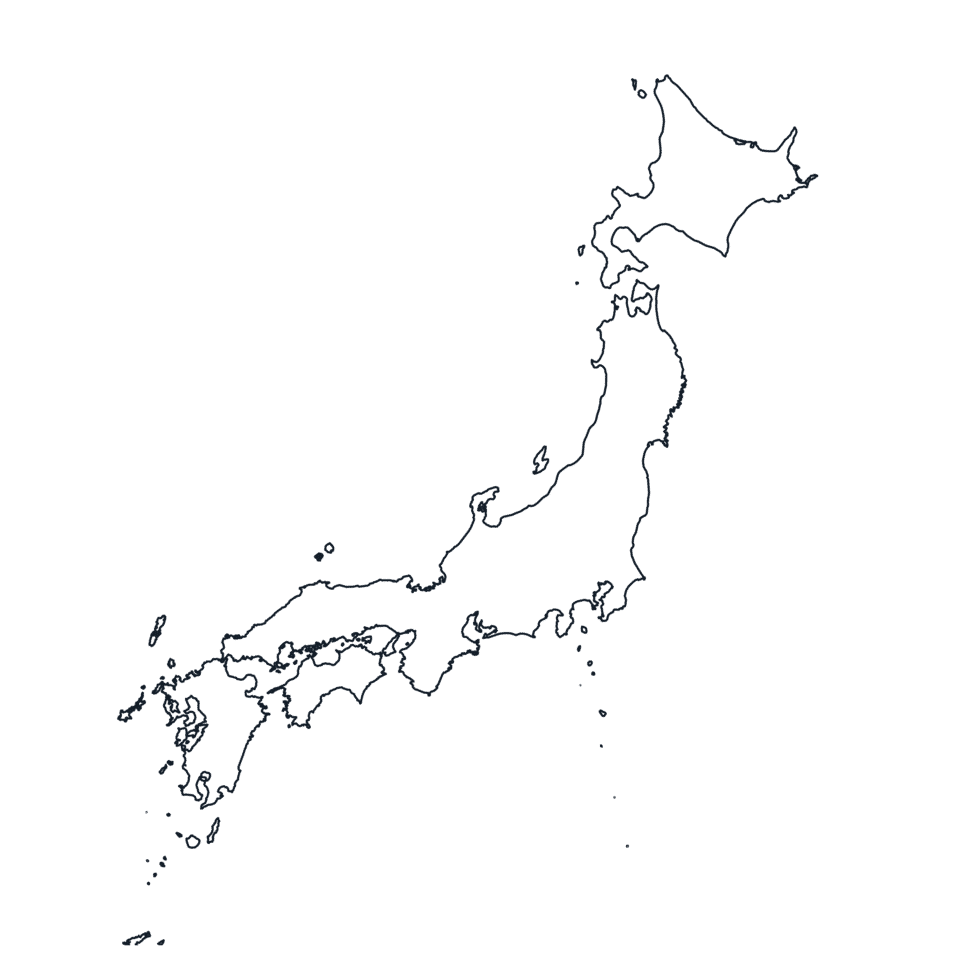 Blank Outline Map of Japan