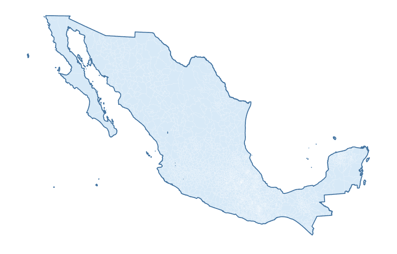 Blank Practice Map — Mexico Municipalities