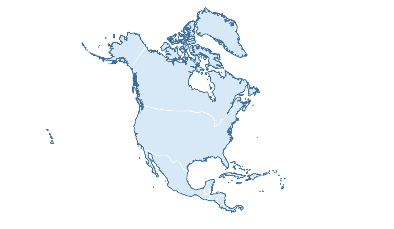 Blank Practice Map of North America