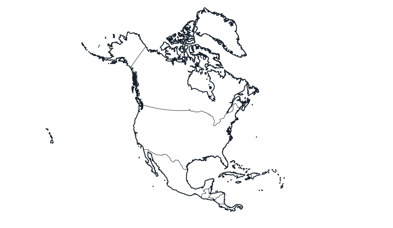 North America Map with country Borders