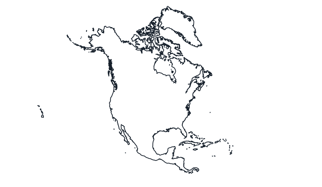 Blank Outline Map of North America