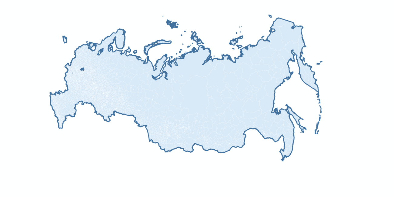 Blank Practice Map — Russia Districts