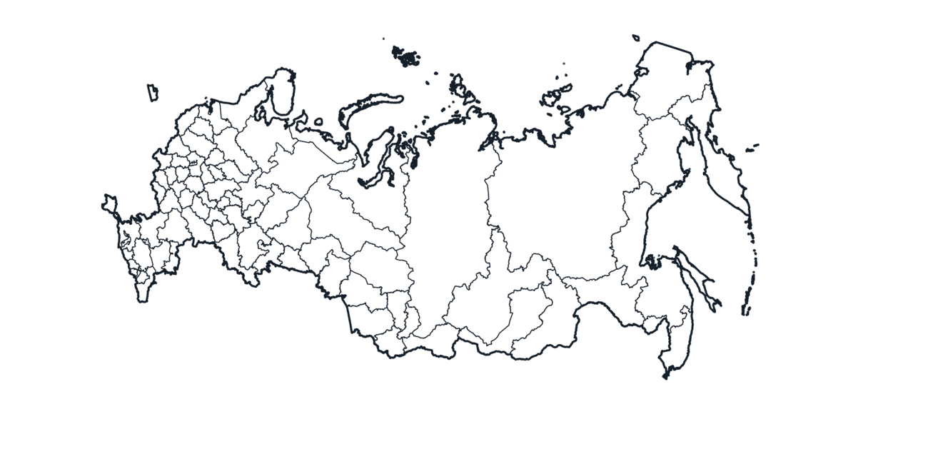Russia Map with federal subject Borders