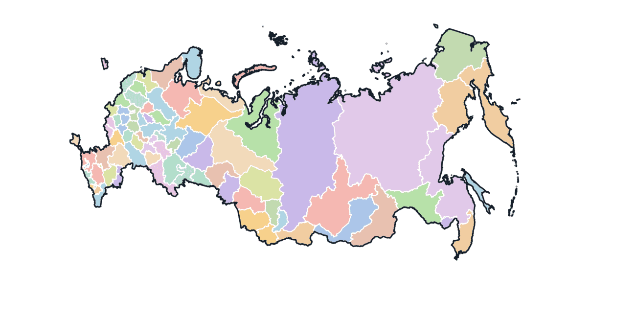 Colored Map of Russia
