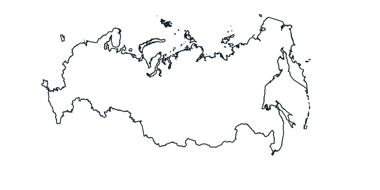 Blank Outline Map of Russia
