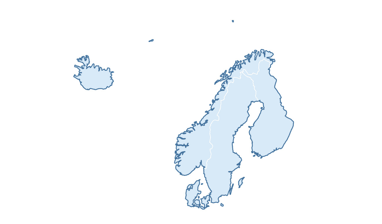 Blank Practice Map of Scandinavia & the Nordics