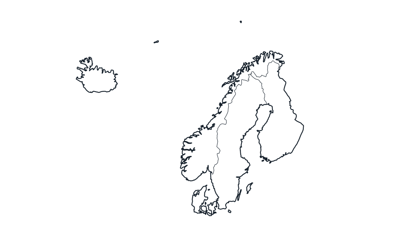 Scandinavia & the Nordics Map with Country Borders