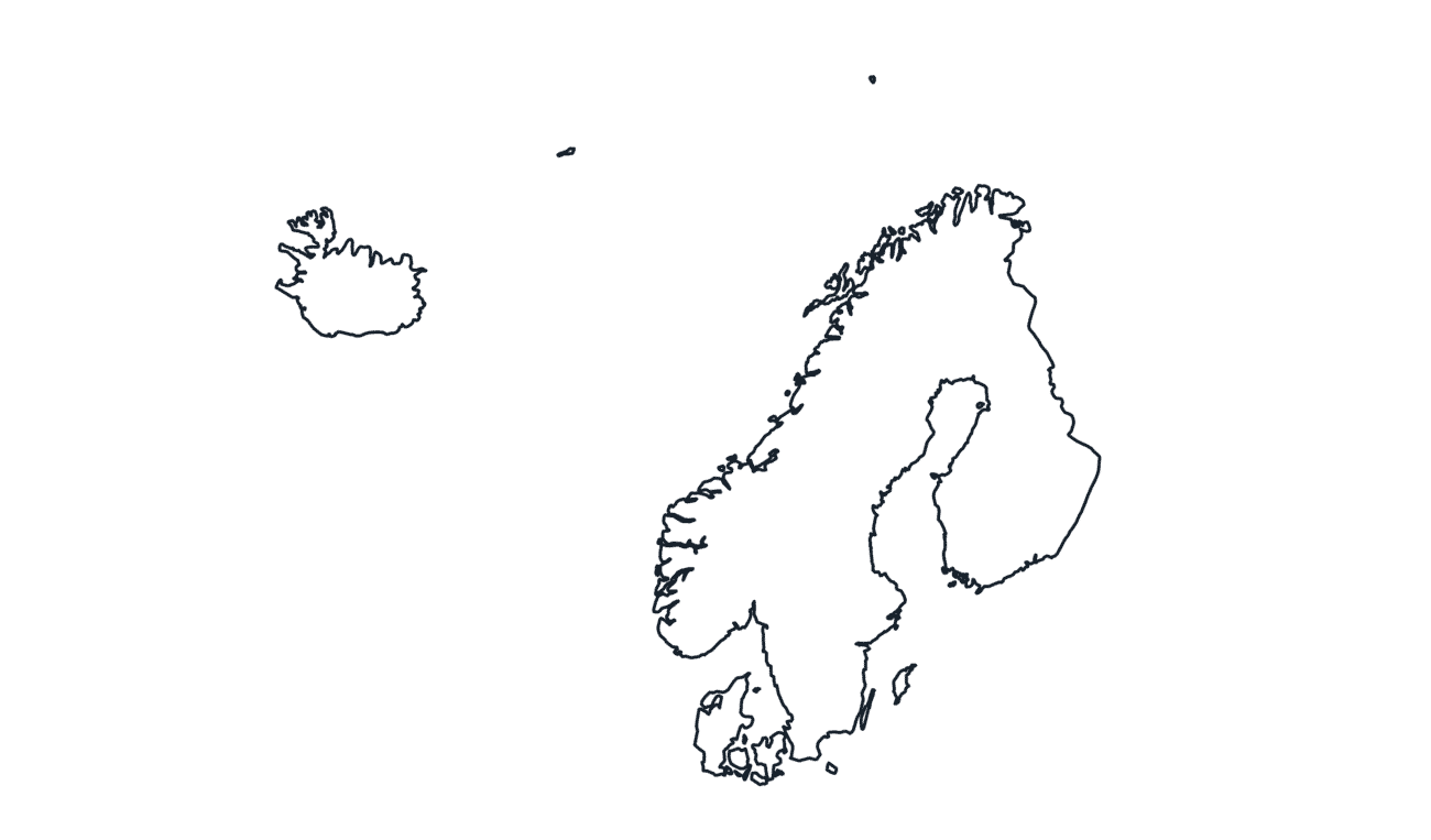 Blank Outline Map of Scandinavia