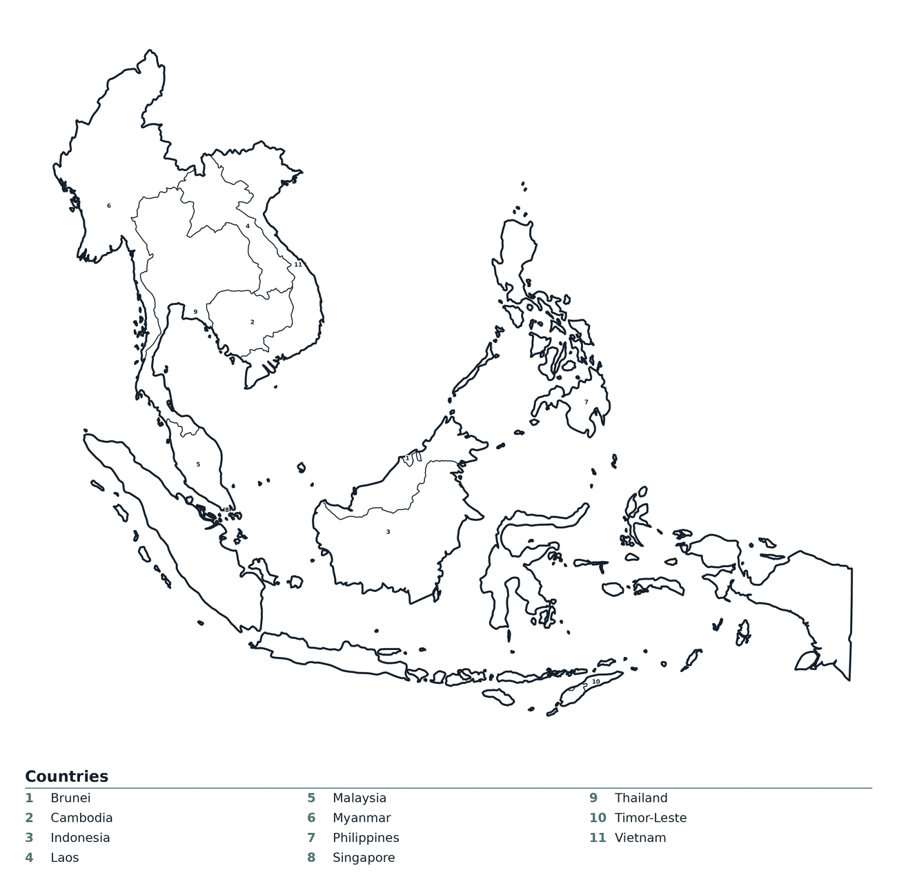Labeled Map of Southeast Asia