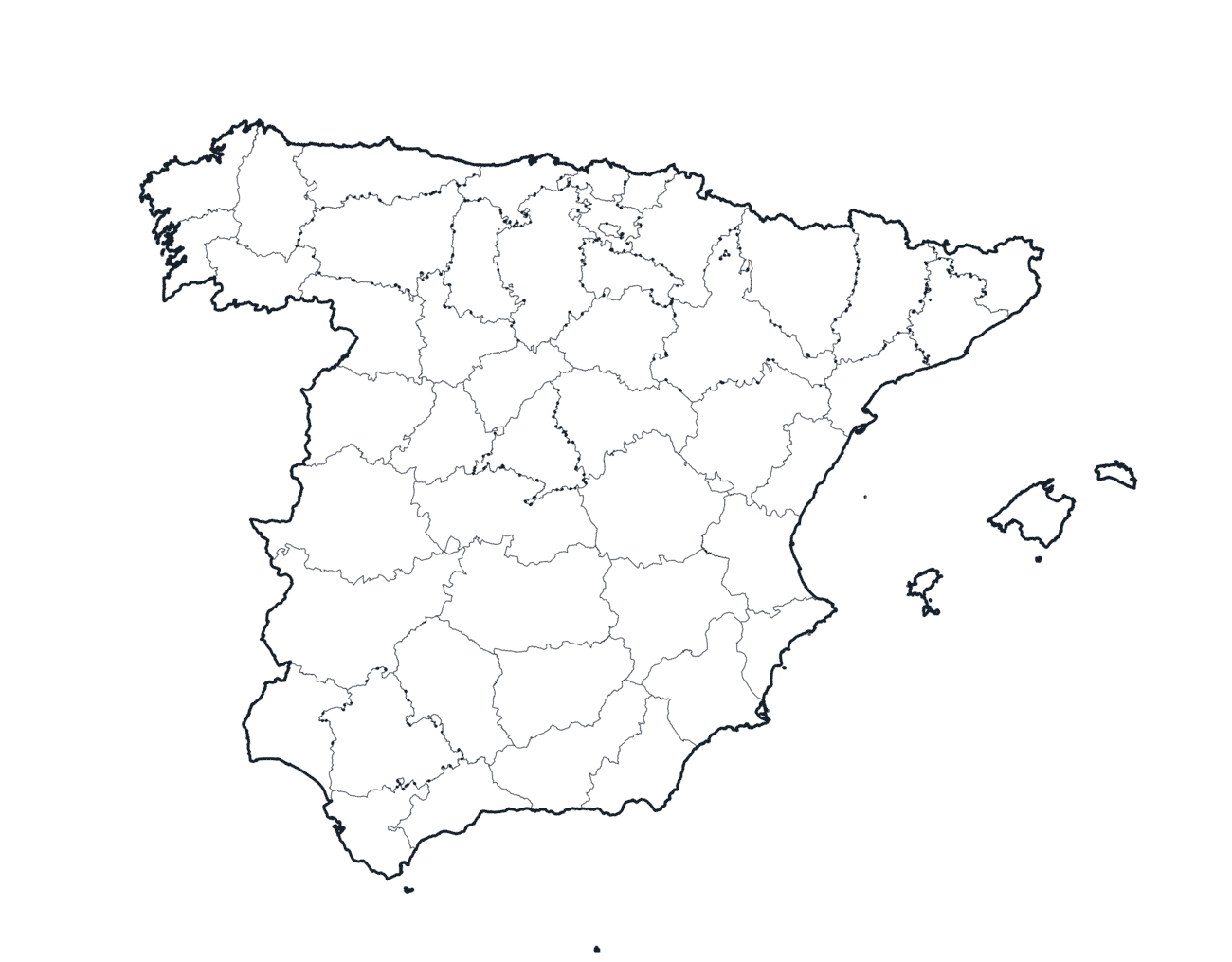 Spain Provinces — Borders