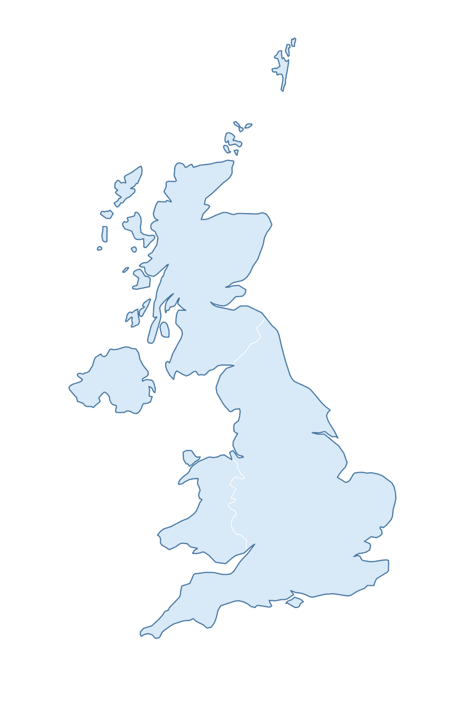Blank Practice Map of United Kingdom